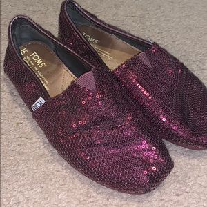 toms deep purple sequin shoes
